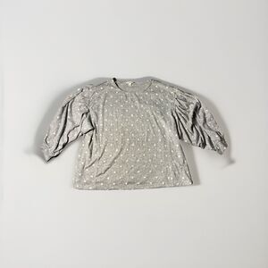 Zac‎ & Rachel Sweater Womens 2X Gray Silver Polka Dot Crew Neck Stretch Pullover